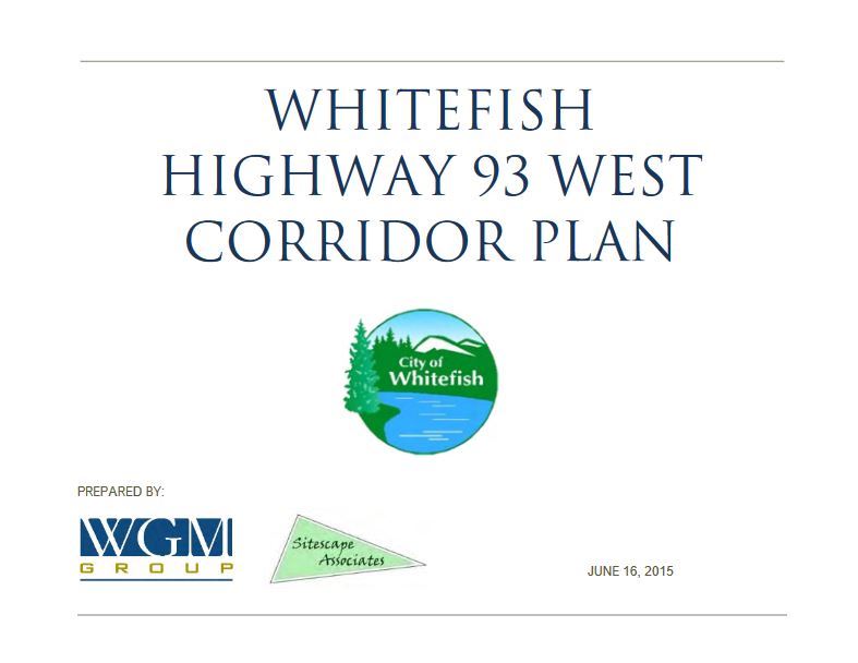 Hwy 93 West Corridor Plan Cover