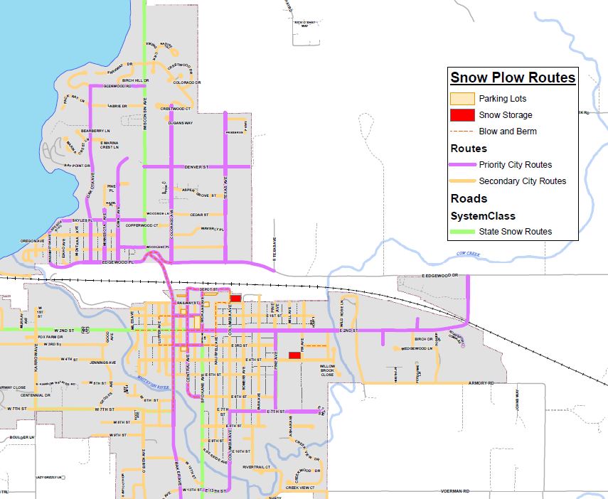 View the Whitefish interactive Snow Plowing Routes Map